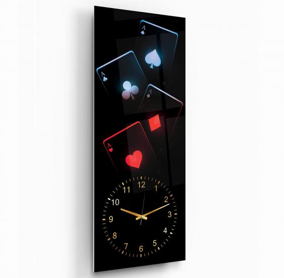 Neon Oyun Kartları Cam Tablo