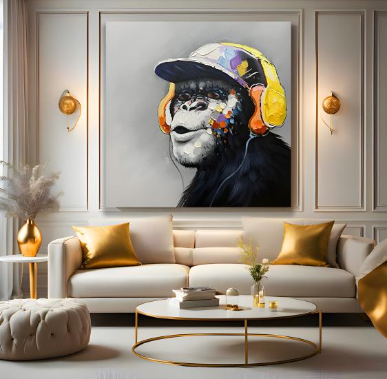 Şapkalı Maymun Kanvas Tablo