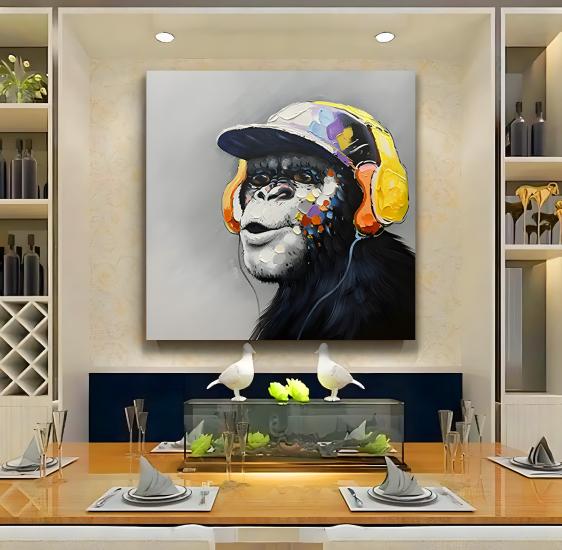 Şapkalı Maymun Kanvas Tablo