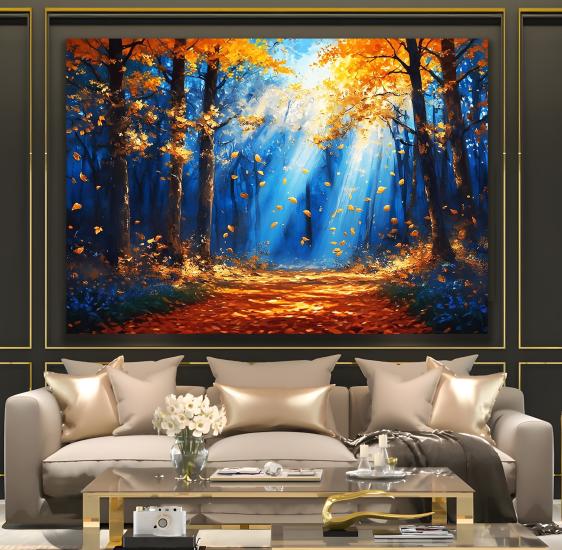 Renkli Ağaçlar Kanvas Tablo