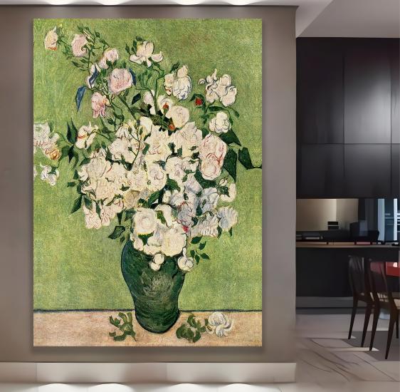 Roses (1890) by Vincent Van Gogh Kanvas Tablo