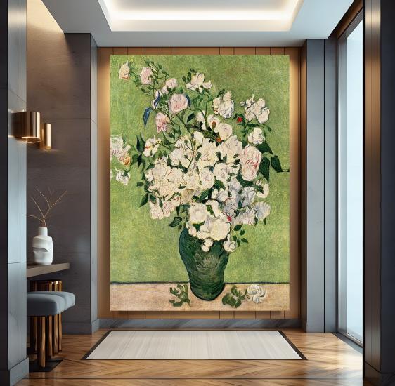 Roses (1890) by Vincent Van Gogh Kanvas Tablo