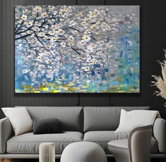 Beyaz Ağaç Kanvas Tablo