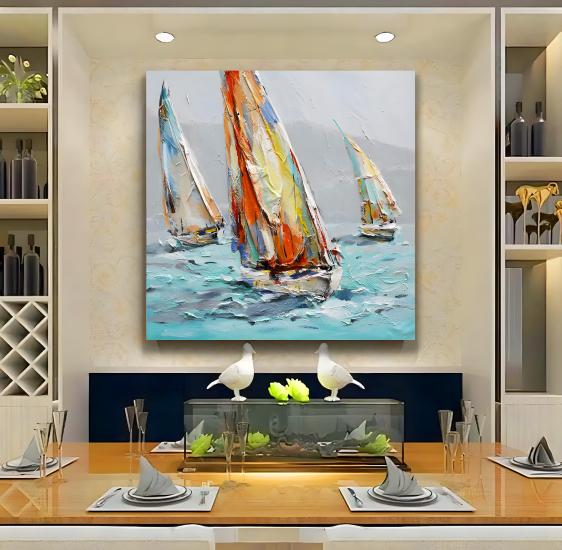 Yelkenliler Kanvas Tablo