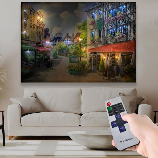 Led Işıklı Uzaktan Kumanda Tarihi Ev Kanvas Tablo