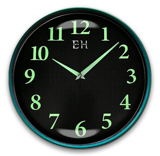Parlayan Fosforlu Duvar Saati Yeşil - 29 cm