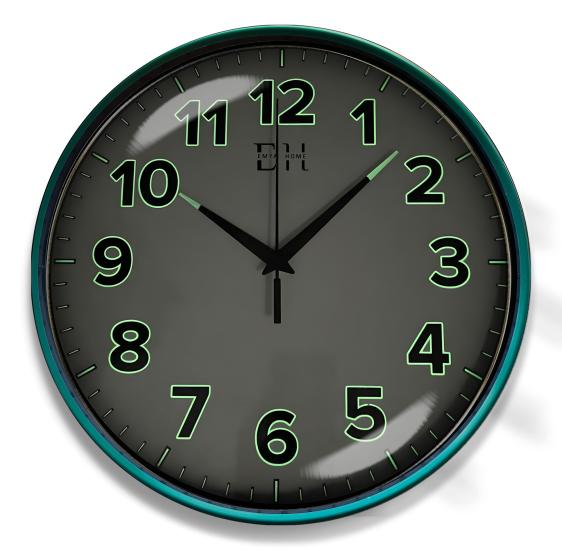 Kenar Fosforlu Duvar Saati Yeşil - 29 cm