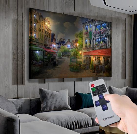 Led Işıklı Uzaktan Kumanda Tarihi Ev Kanvas Tablo