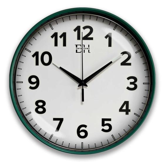 Kenar Fosforlu Duvar Saati Yeşil - 29 cm