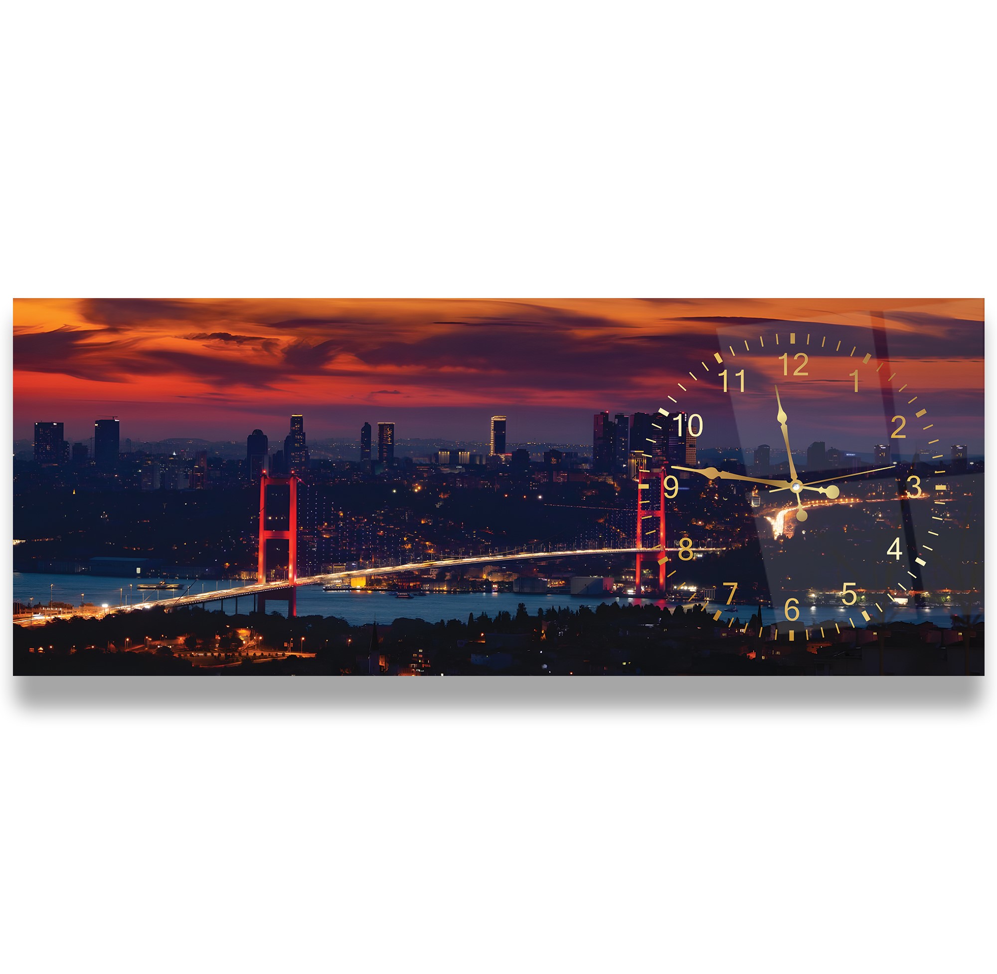 Saatli%20İstanbul%20Gece%20Cam%20Tablo