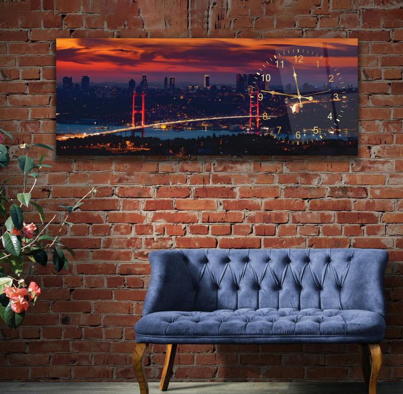 Saatli%20İstanbul%20Gece%20Cam%20Tablo