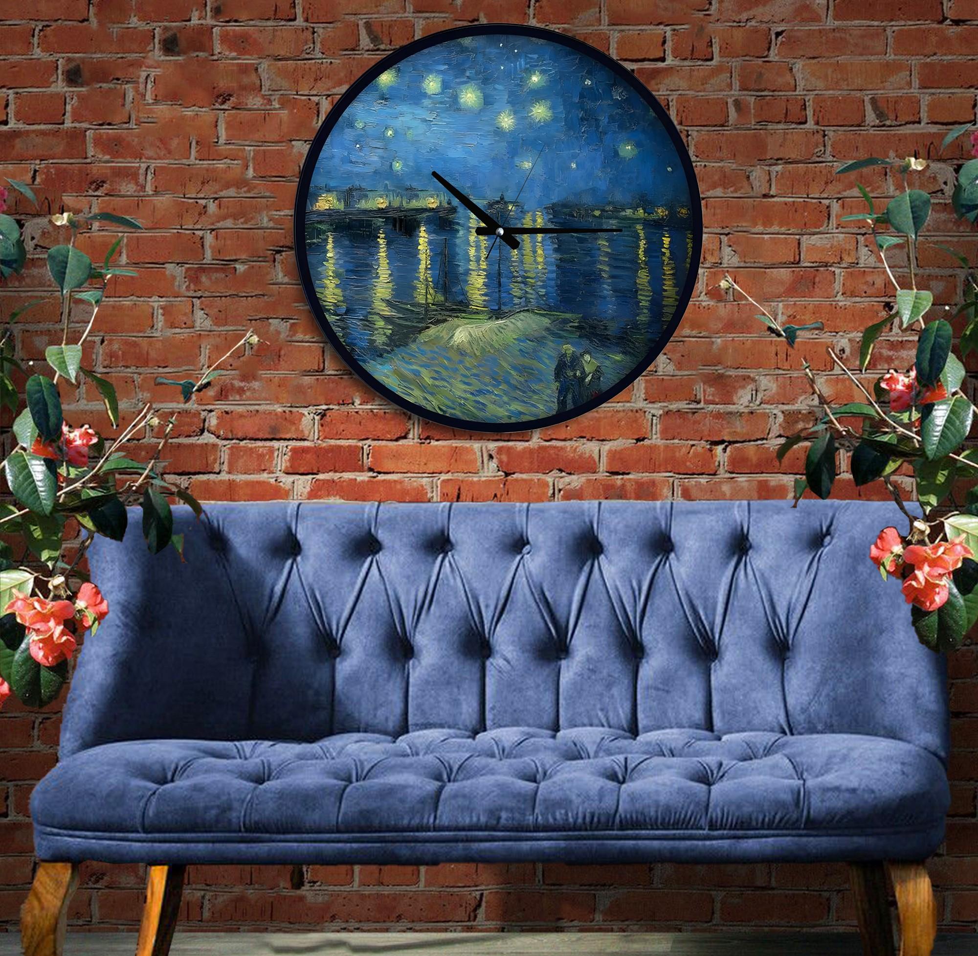 The%20Starry%20Night%20Over%20The%20Rhone%2040%20cm%20Ahşap%20Duvar%20Saati