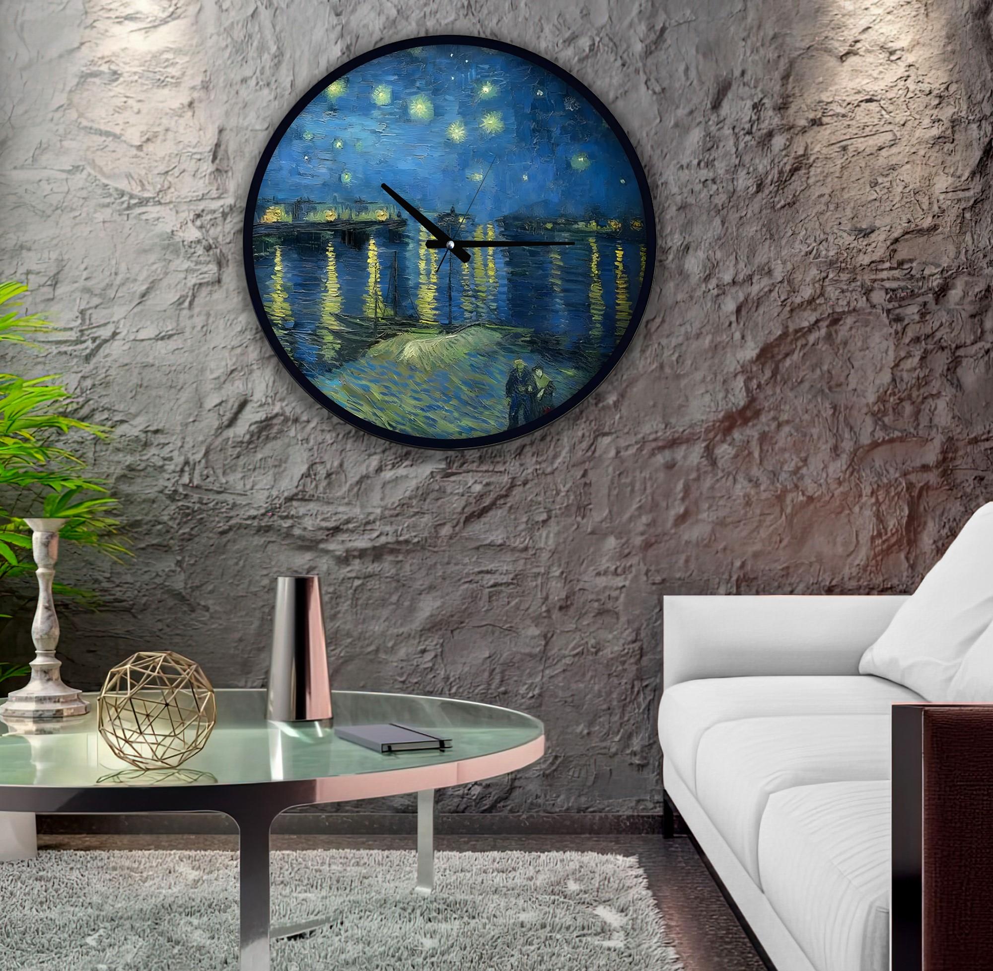 The%20Starry%20Night%20Over%20The%20Rhone%2070%20cm%20Ahşap%20Duvar%20Saati