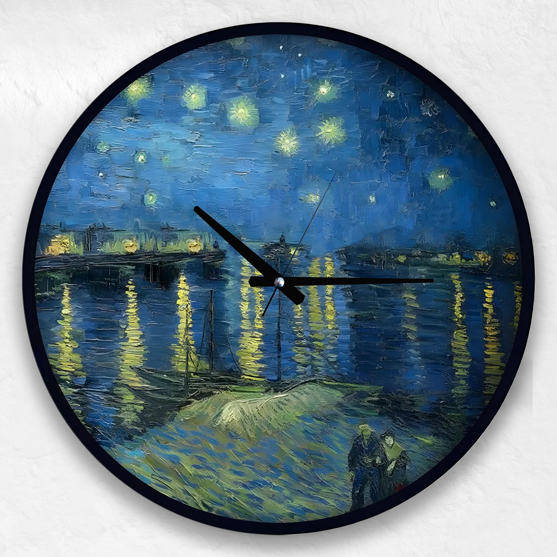 The%20Starry%20Night%20Over%20The%20Rhone%2070%20cm%20Ahşap%20Duvar%20Saati