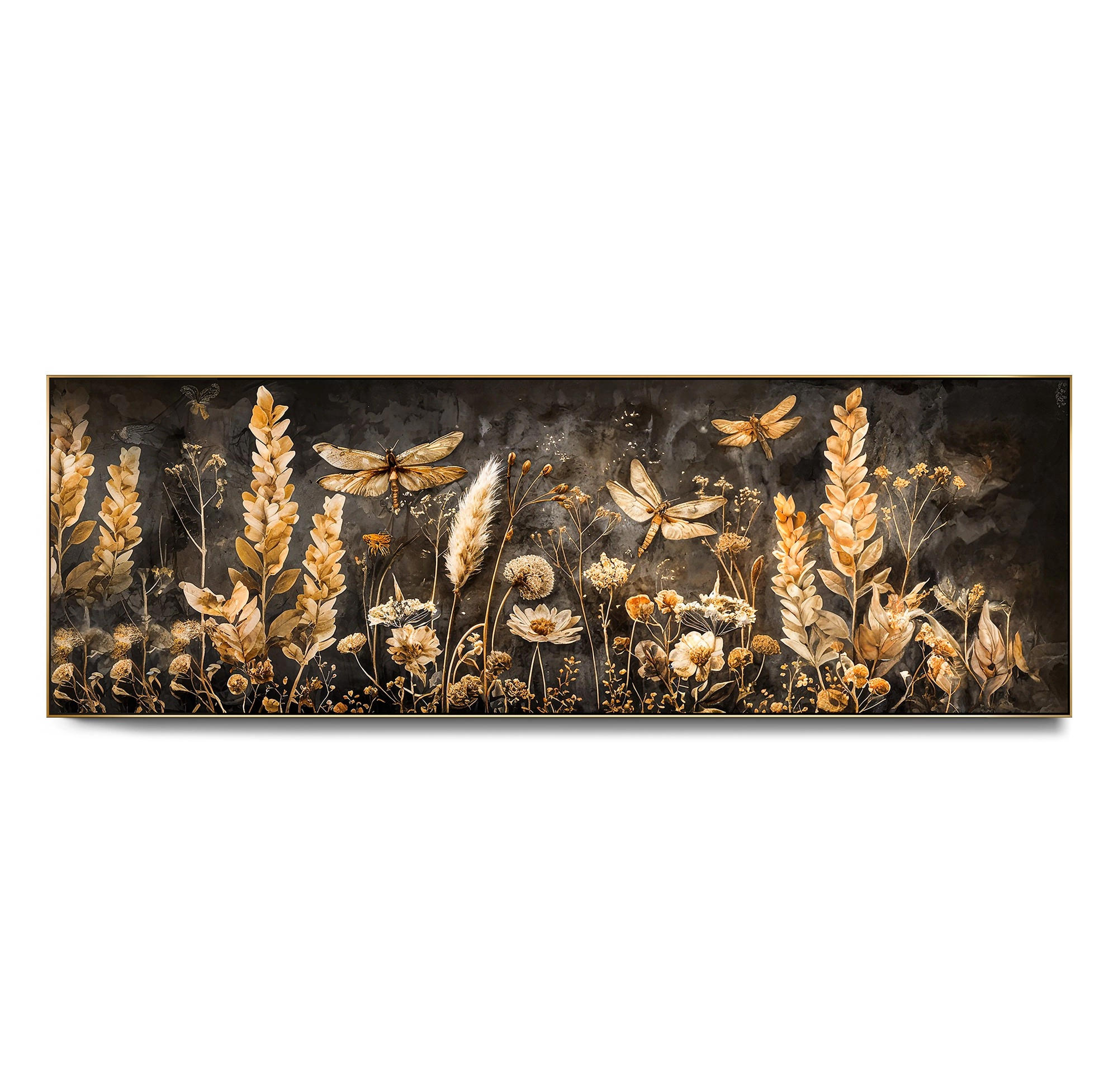 Gold%20Metal%20Çerçeveli%20Yatak%20Odası%20Panoramik%20Kanvas%20Tablo%20